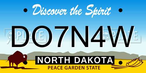 DO7N4W North Dakota License Plate