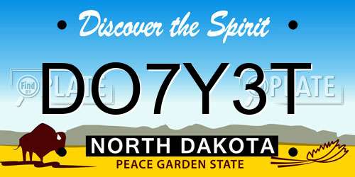DO7Y3T North Dakota License Plate