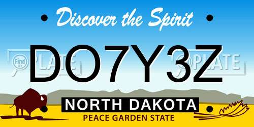 DO7Y3Z North Dakota License Plate
