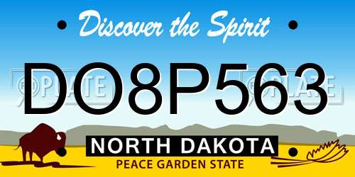 DO8P563 North Dakota License Plate