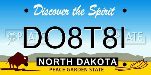DO8T8I North Dakota License Plate
