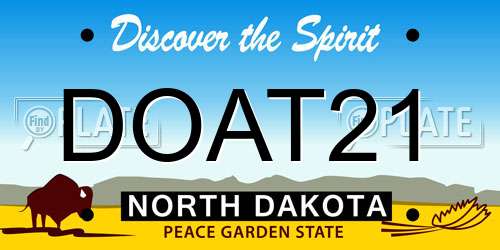 DOAT21 North Dakota License Plate