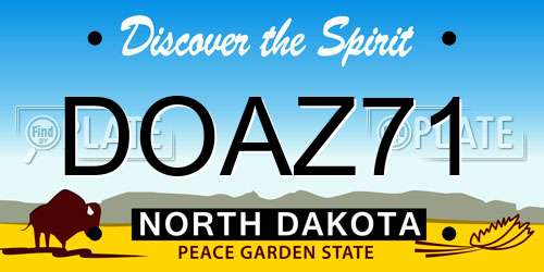 DOAZ71 North Dakota License Plate