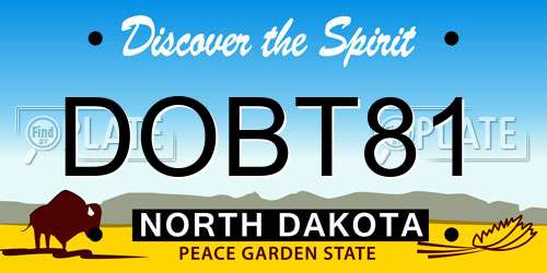 DOBT81 North Dakota License Plate