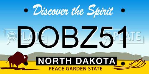 DOBZ51 North Dakota License Plate