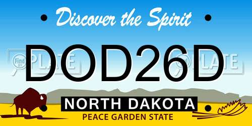 DOD26D North Dakota License Plate
