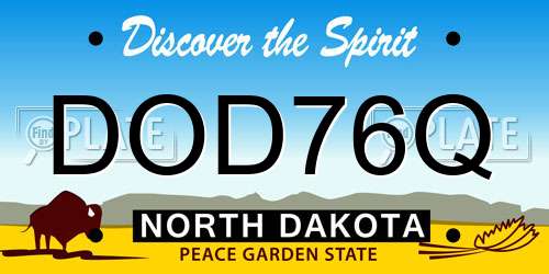 DOD76Q North Dakota License Plate