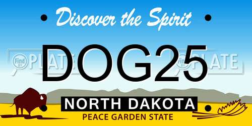 DOG25 North Dakota License Plate