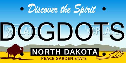 DOGDOTS North Dakota License Plate
