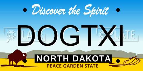 DOGTXI North Dakota License Plate