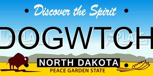 DOGWTCH North Dakota License Plate