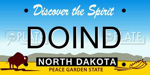 DOIND North Dakota License Plate