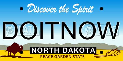 DOITNOW North Dakota License Plate