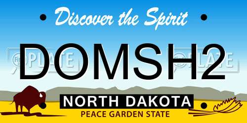 DOMSH2 North Dakota License Plate
