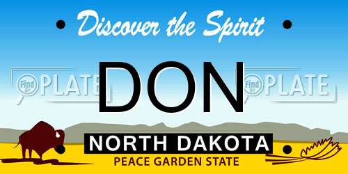 DON North Dakota License Plate