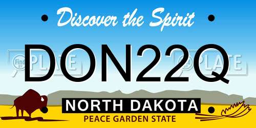 DON22Q North Dakota License Plate