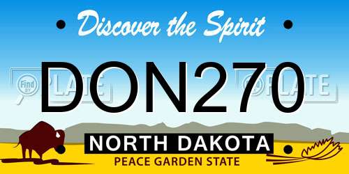 DON270 North Dakota License Plate