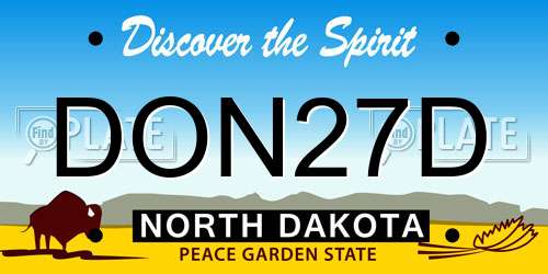 DON27D North Dakota License Plate
