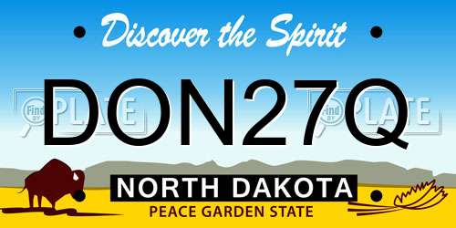 DON27Q North Dakota License Plate