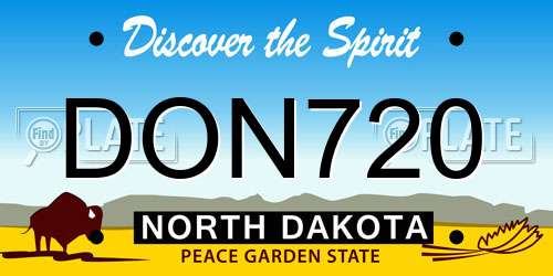 DON720 North Dakota License Plate