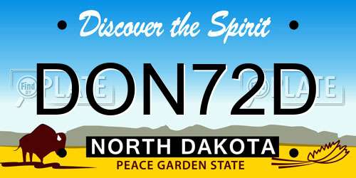 DON72D North Dakota License Plate
