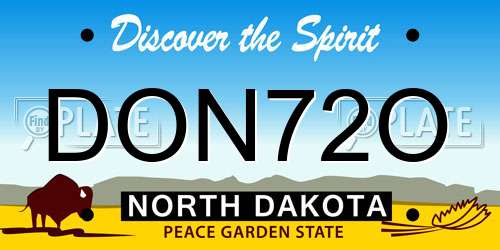 DON72O North Dakota License Plate