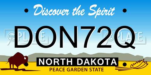 DON72Q North Dakota License Plate