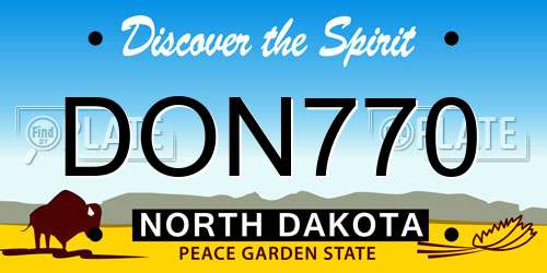 DON770 North Dakota License Plate