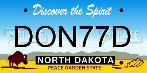 DON77D North Dakota License Plate