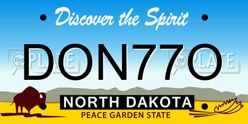 DON77O North Dakota License Plate