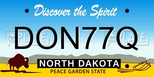 DON77Q North Dakota License Plate