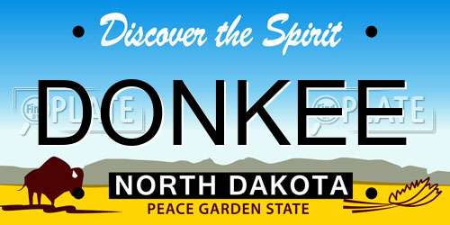 DONKEE North Dakota License Plate