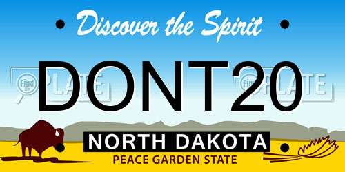 DONT20 North Dakota License Plate