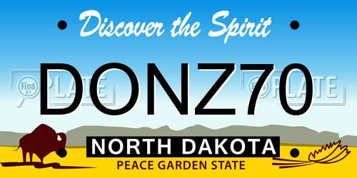 DONZ70 North Dakota License Plate