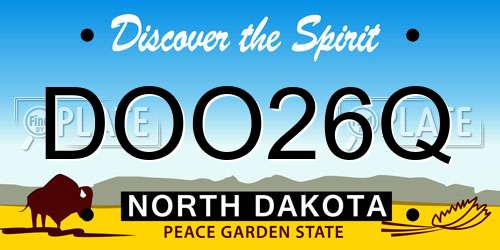 DOO26Q North Dakota License Plate