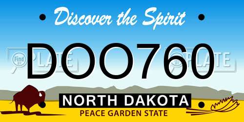 DOO760 North Dakota License Plate