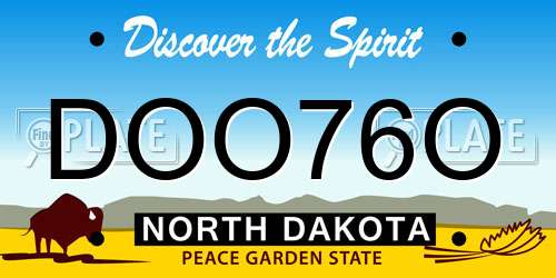 DOO76O North Dakota License Plate