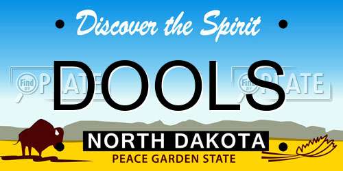 DOOLS North Dakota License Plate