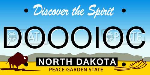 DOOOIOC North Dakota License Plate