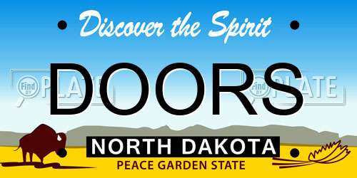 DOORS North Dakota License Plate