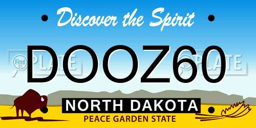 DOOZ60 North Dakota License Plate