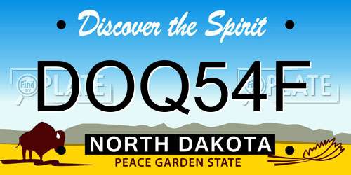 DOQ54F North Dakota License Plate