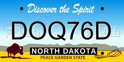 DOQ76D North Dakota License Plate