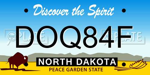 DOQ84F North Dakota License Plate
