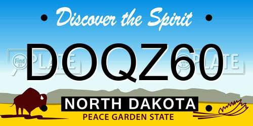 DOQZ60 North Dakota License Plate
