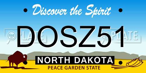 DOSZ51 North Dakota License Plate