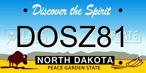 DOSZ81 North Dakota License Plate