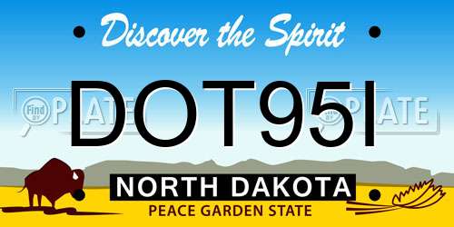 DOT95I North Dakota License Plate