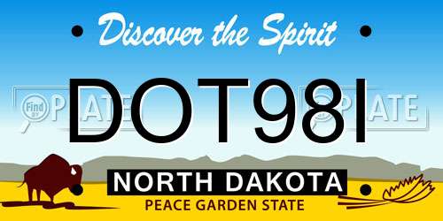 DOT98I North Dakota License Plate