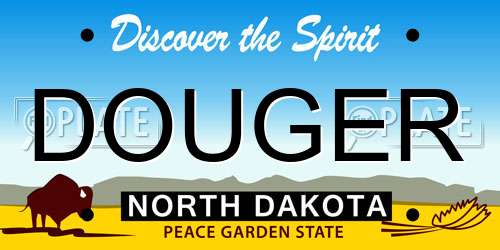 DOUGER North Dakota License Plate